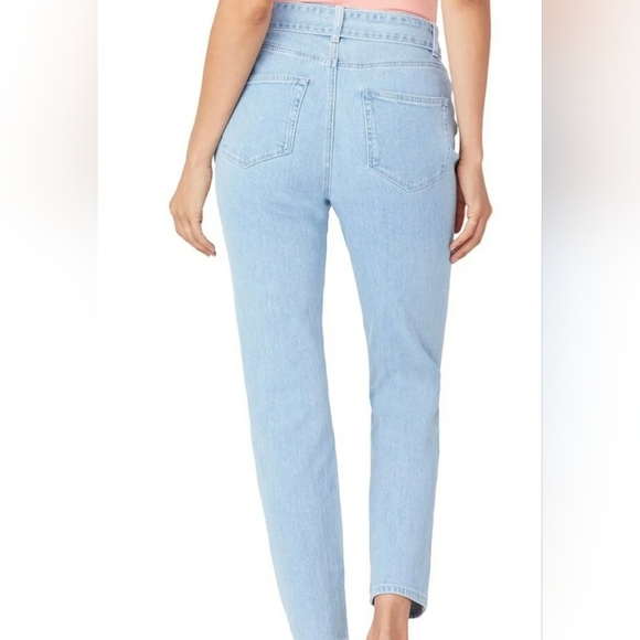 PAIGE Blue Straight Leg Jeans High-Rise Cropped - Picture 2 of 6